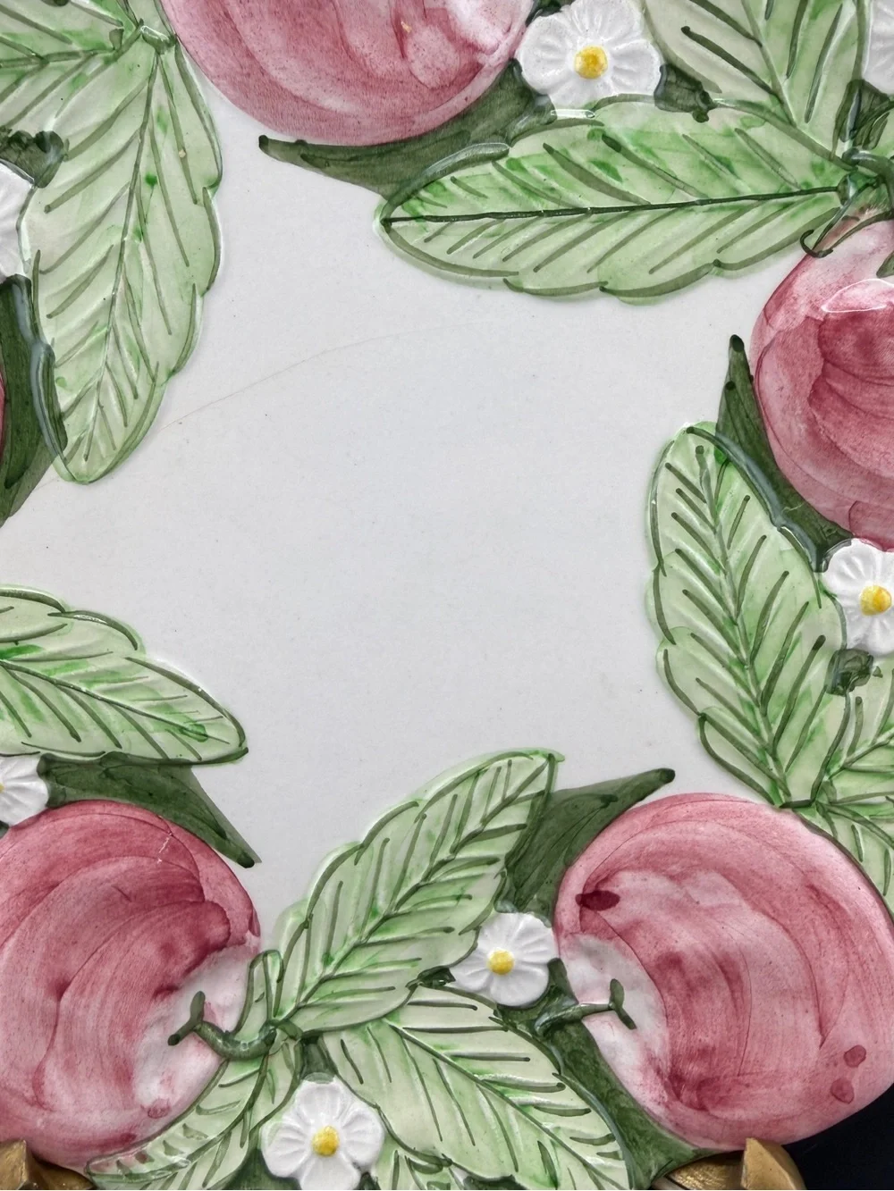 Vintage Majolica Apple Leaf Plate 8.5
